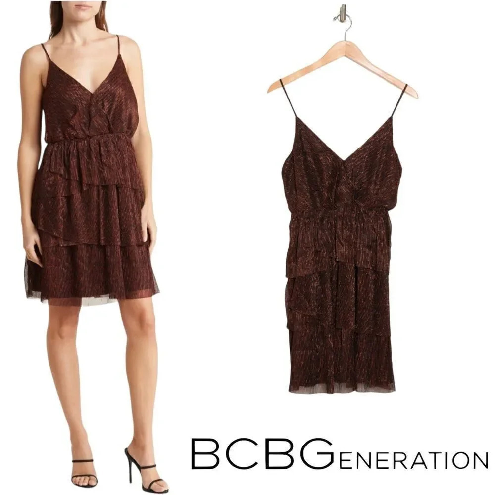 BCBGeneration | Metallic | PLEATED MINI DRESS